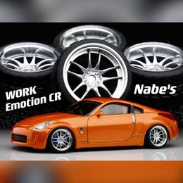 Diecast Model Cars Chika Nabes 1/64 Wheels with Rubber Tyres Luxury Model Car Modified Parts JDM VIP For Hotwheels Tomica MiniGTL2403