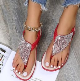 Nuovi sandali estivi da donna Sandalo intrecciato con diamanti Infradito casual con zeppa per esterni Sandali alla moda