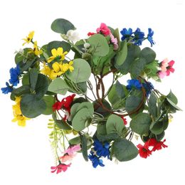 Decorative Flowers Wreaths Rings Artificial Garland Tapered Candles Eucalyptus Centerpieces For Tables