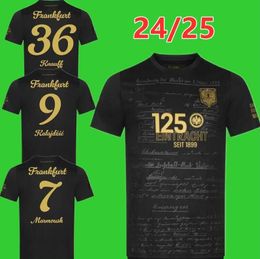 24 25 Eintracht Frankfurt 125 Year Anniversary Kit DFB POKAL FINAL kit Soccer Jerseys 2024 2025 RODE ACHE Football shirt Uniform 125th black gold 999