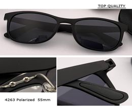 sunglasses Male 2021 top quality uv400 retro Square Polarised 4263 men Fishing driving glasses Women shades gafas 55mm flash blue 6363862