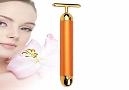 Beauty Equipment Face Care Energy Beauty Bar Waterproof 24K Gold Pulse Firming Massager Roller Facial Eye Pouch Remover2629898