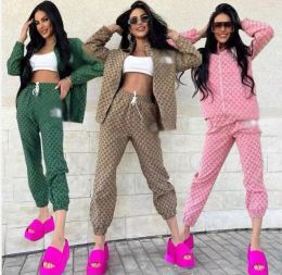 Women's Two Piece Pants Tracksuits Casual Fashion Autumn Spring Long Sleeved Two-piece Jogger Set Ladies G Tracksuit Sweat Suits