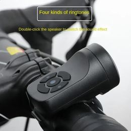 Bike USB Charging Horn Bicycle Electric Bell MTB Mountain Bike Warning Safety Ring Waterproof Bell Cycling Accessories 240318