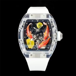 S 10 Motre be luxe Import tourbillon mechanical movement Barrel-shaped artificial crystal glass case luxury Watch men watches wristwatches Relojes