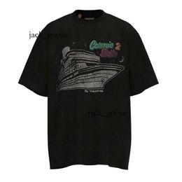 Men's T-shirts Galleryes Depts Shirt Alphabet Print Trendy Galler Dept Hoody Basic Casual Fashion Loose Gallery Department Sleeve Tees Green White and Black 374