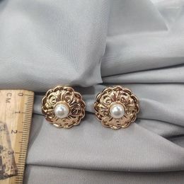 Stud Earrings Jewellery Temperament Joker Style Restoring Ancient Ways When Pearl Female D41 Grain