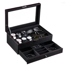 Watch Boxes 6 Slots Box Jewellery Organiser Lockable Sunglass Display Case