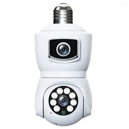 Smart Home Control 4MP V380 APP Dual Lens E27 Lamp Head Socket Outdoor Ceiling Mount Auto Tracking Speed Dome PTZ Color Night Vision PoE IP