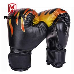 Protective Gear WOSWEIR 6OZ Kids PU Kick Boxing Gloves Punching Karate Muay Thai Guantes De Boxeo Free Fight MMA Sanda Training Equipment yq240318