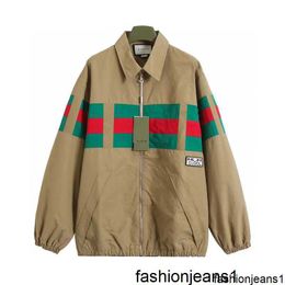Verified version of G family's red and green patchwork khaki jacket jacket, unisex warm and windproof insert bag jacket {category}