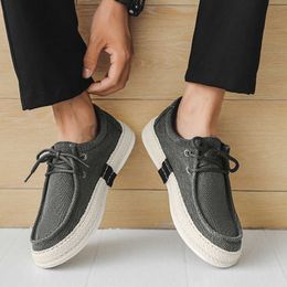 HBP Non-Brand Wholesale Luxury Breathable Fashion Casual Comfortable Men Canvas Shoes Hot Sale Walking Style Flat Loafers