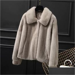 Pelliccia sintetica da donna 2023 Moda invernale Colletto quadrato corto Mantieni caldo Cappotto di visone 231116 Drop Delivery Abbigliamento Abbigliamento Capispalla Cappotti Otnxh