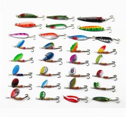 30pcsset Spinner Baits Spoon Fishing Bait Lure Kit Sets 47 Swim Lure Bait for Outdoor Big fish Easy For Fishing261Q3688367