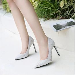 Dress Shoes High Quality Women's 11CM Stiletto Heels Pointed Toe Ladies Net Red Four Seasons 35-45 46BBZA