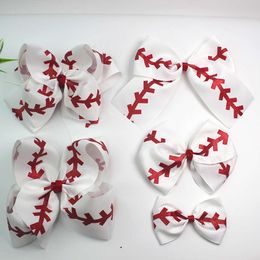 New Creative Sports Baseball Cheerleading Team Red and White Printed Multiple Styles of Popular Accessories Hair Clips