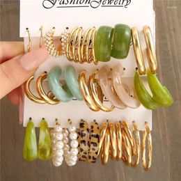 Dangle Earrings Modyle Gold Color Set Butterfly Acrylic Hollow Drop For Women Heart Hoop Earring Fashion Jewelry Gifts