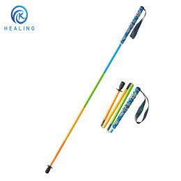 Sticks Colourful trekking poles folding carbon Fibre Climbing stick trekking poles ultralight canes walking sticks 2023 New