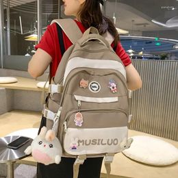 School Bags Multilayer Schoolbag Girl Cartoon Cute Ins Zipper Backpack College Birthday Large-capacity Girls