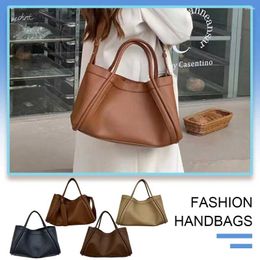 Drawstring Leather Tote Bag And Pouch Women Large Capacity Crossbody Clutch Versatile Satchel Sling Commuting