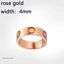 4mm 5mm 6mm Titanium Steel Alloy Silver Love Ring Mens and Womens Rose Gold Fashion Screw Jewellery Designer Luxury Couple Promise Never Fade Wedding 395