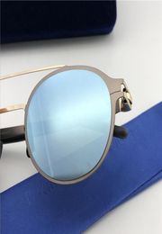 Wholesunglasses ultralight frame without screws MKT CROSBY round frame flap top men brand designer sunglasses coating mirror 1257392