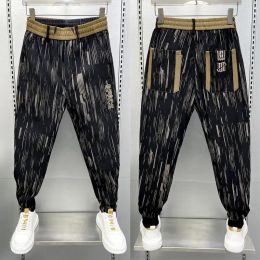 Pants Black Striped Casual Trousers Autumn Luxury Brand Clothing High Quality Street Harem Pants