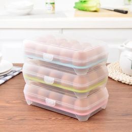 Storage Bottles 15 Grids Egg Box Eggs Organiser Case Tray With Lid Food Containers Holders Kitchen Accessories