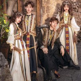 Stage Wear Black Ancient Chinese Clothing Ethnic Xinjiang Tibet Xishuangbanna Couple Po Pography Travel