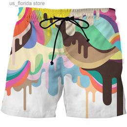 Men's Shorts Red Flame Graphic Board Shorts Men 3D Print Summer Beach Shorts Surfing Swimsuit homme 2023 Fashion Swim Trunks Cool Ice Shorts Y240320