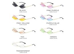 Sunglasses 1pc Fashion Dragonfly Unique Design Rimless Wave Eyewear Luxury Trending Narrow Sun Glasses For Women MenSunglasses8274749