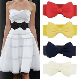 Belts Women Wide Elastic Waistband Big Bow Stretch Waist Belt Designer Straps For Girls Clothes AccessoriesFor Birthday Gift