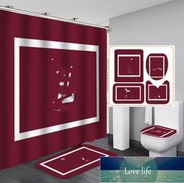 Quality Bathroom Shower Curtain 3d Letter American Toilet Three-Piece Floor Mat Carpet Moisture-Proof