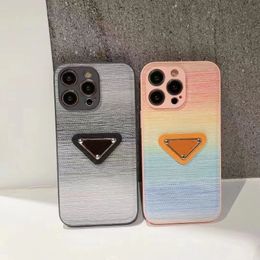 Fashion Brand Triangle Designer 15 pro max Phone Cases Mens Womens Phone 15pro 14 13 12 14plus Gradient Colorful Iphone Cellphone Case Cheap Iphone Cases