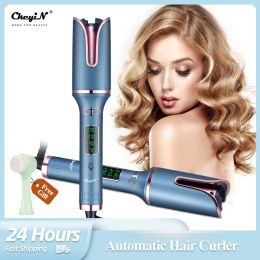 Irons CkeyiN Automatic Hair Curler Professional Curling Iron Electric Rotating Curls Big Waves Ceramic Curly Magic Auto Curler Wand