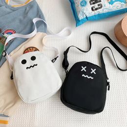 Bag Funny Messenger Pouch Women Nylon Cute Ghost Crossbody Handbag Cartoon Harajuku Shoulder Zipper Ladies Money Purse
