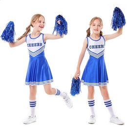 Breathable Cheerleader Children School Girls Outfits Dress Fancy Cheerleader Team Sports Uniform Outfits 240305