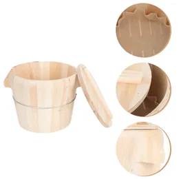 Storage Bottles Cedar Wood Steamed Rice Barrel Eco-friendly Steaming Bucket Steamer With Lid Container