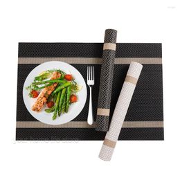 Table Mats Placemats Set Of 4/6 Plastic Woven Placemat Restaurant Protection Wipeable Heat Resistant Mat Washable