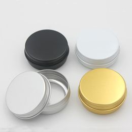 wholesale Aluminium Cosmetic Bottle Screw Lid Round Aluminium Jar Cans Makeup Empty Lip Balm Cosmetics Container ZZ