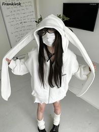 Women's Jackets Hooded Women Y2k Korean Style Cute Streetwear -Ear Outwear Baggy All-match Hipster Long Sleeve College Autumn Chic