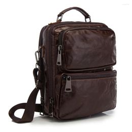 Bag Original Leather Male Fashion Casual Design Satchel Crossbody Messenger Shoulder Travel Tote 10" Tablet Pouch For Men 3020