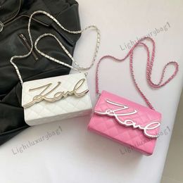 2024 New Fashion Kale Letter Chain Bag Large Capacity Casual Simplicity crossbody Shoulder bag Handheld Small Square Bag Small Square Bag Instagram Style 240318