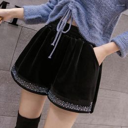 Women's Shorts Velvet For Women 2024 High Waist Thin Leg Clothing Pants Summer