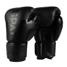 Protective Gear 6 8 10 12 14oz Kick Boxing Gloves Leather PU Sanda Sandbag Training Black Boxing Gloves Men Women Guantes Muay Thai Boxe De Luva yq240318