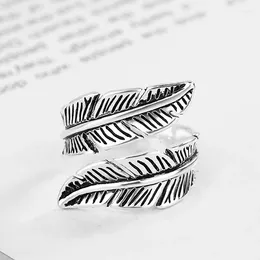 Wedding Rings Punk Vintage Feather For Women Boho Female Charms Jewelry Men Antique Knuckle Ring Fashion Party Gift 2024