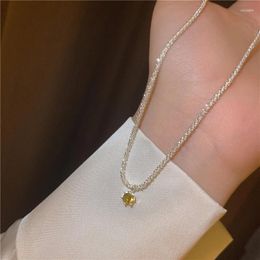 Pendant Necklaces Elegant Sparkling Clavicle Chain Choker Necklace For Women Bridal Wedding Flat Fashion Jewellery Gift