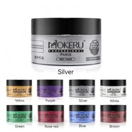 Color 8 Colors Hair Wax Styling Pomade Silver Grandma Grey Disposable Natural Hair Strong Gel Cream Hair Dye for Women Men 100g