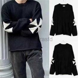 Men's Hoodies Sweatshirts Autumn and Winter ASKYURSELF Hand Sleeve Cross Knife Cut Hem Knitted Sweaters Clothing Hoodie Top 24318