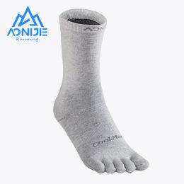 Socks One Pair AONIJIE E4831 Men Middle Tube Sports Bottoming Socks Thin Stocking Running Fivetoes Socks Toe Socks for Running Hiking